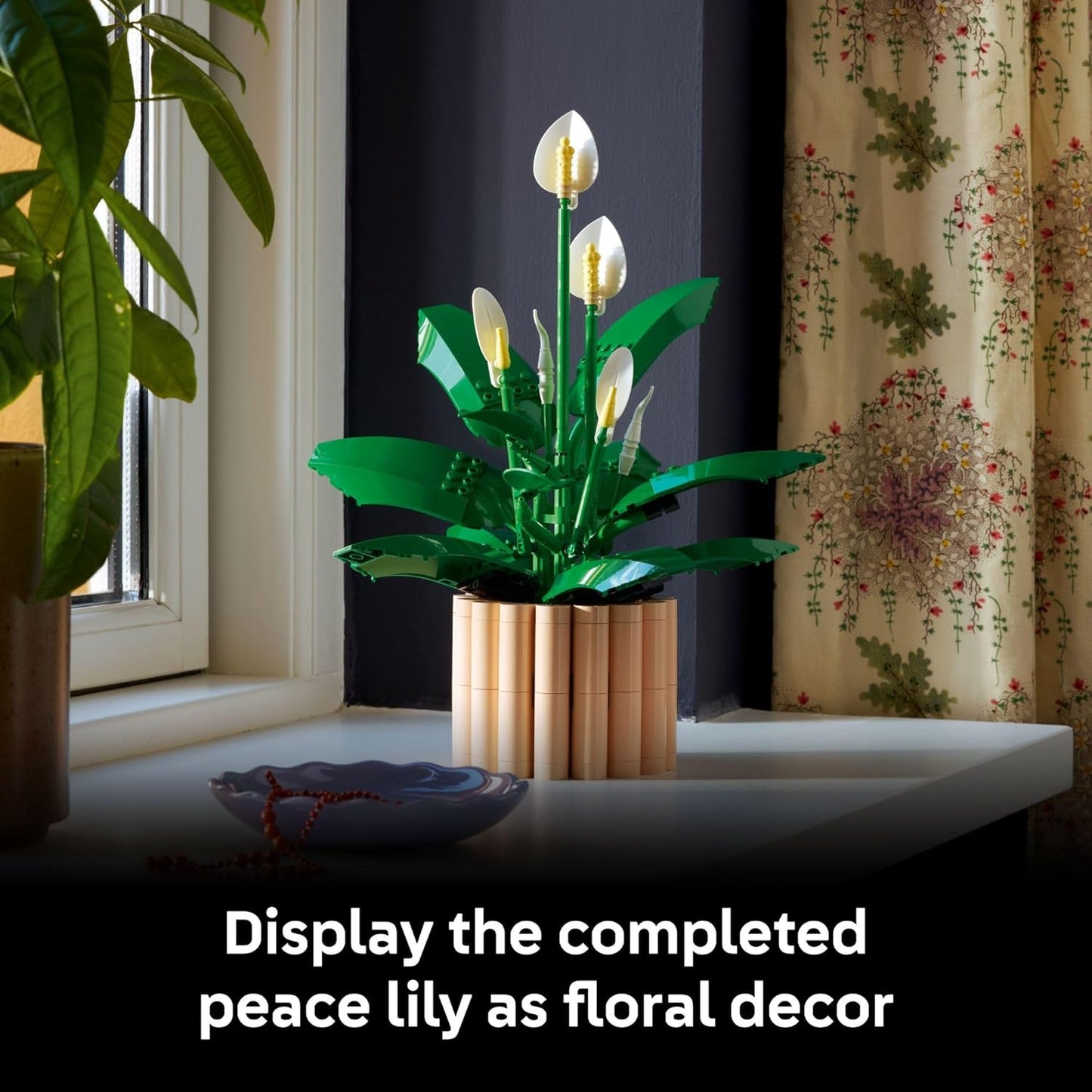 Peace Lily Flower Building Set for Adults - DIY Home Decor Kit for Bedroom, Office & Bookshelf - Perfect Gift for Birthdays - Artificial Flower Crafting Set - 11504