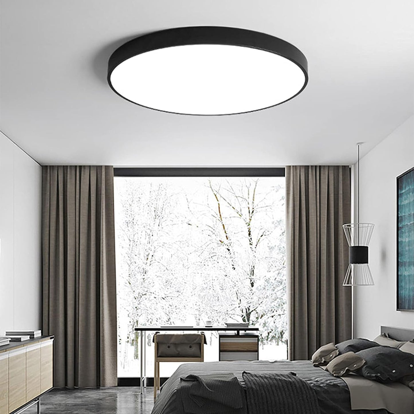 Modern Aura Circular Flush‑Mount LED Ceiling Light