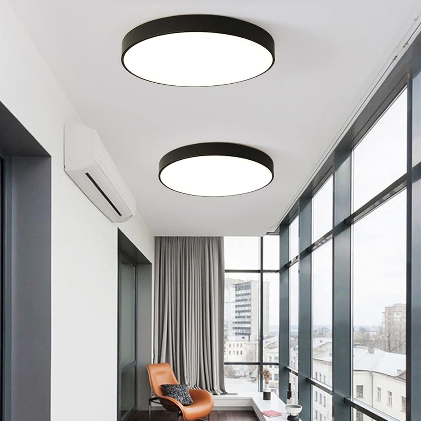 Modern Aura Circular Flush‑Mount LED Ceiling Light