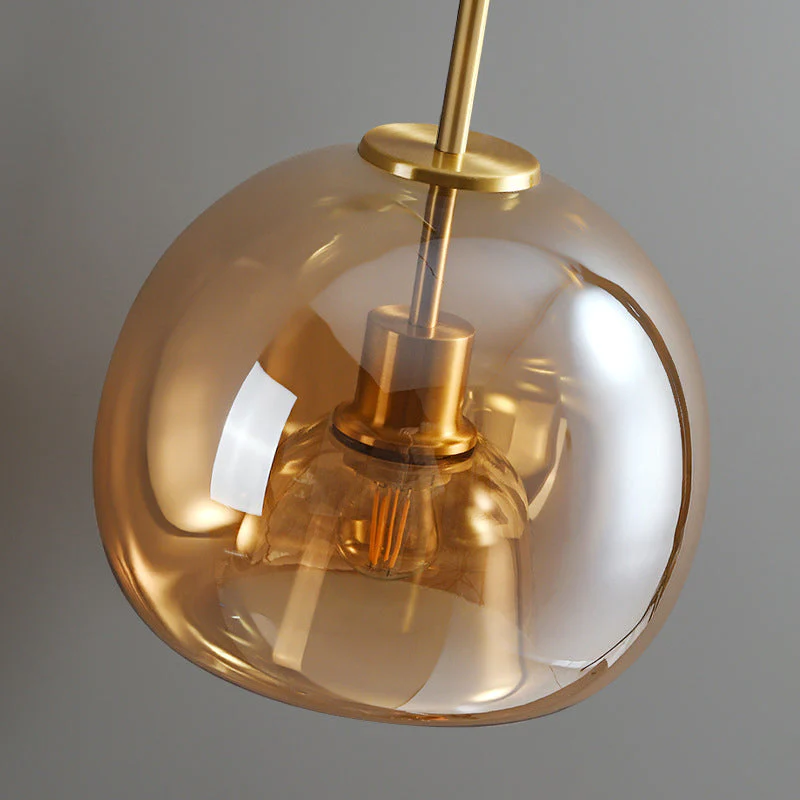 CopperGlow Retro Glass LED Ceiling Light – Modern Decorative Fixture