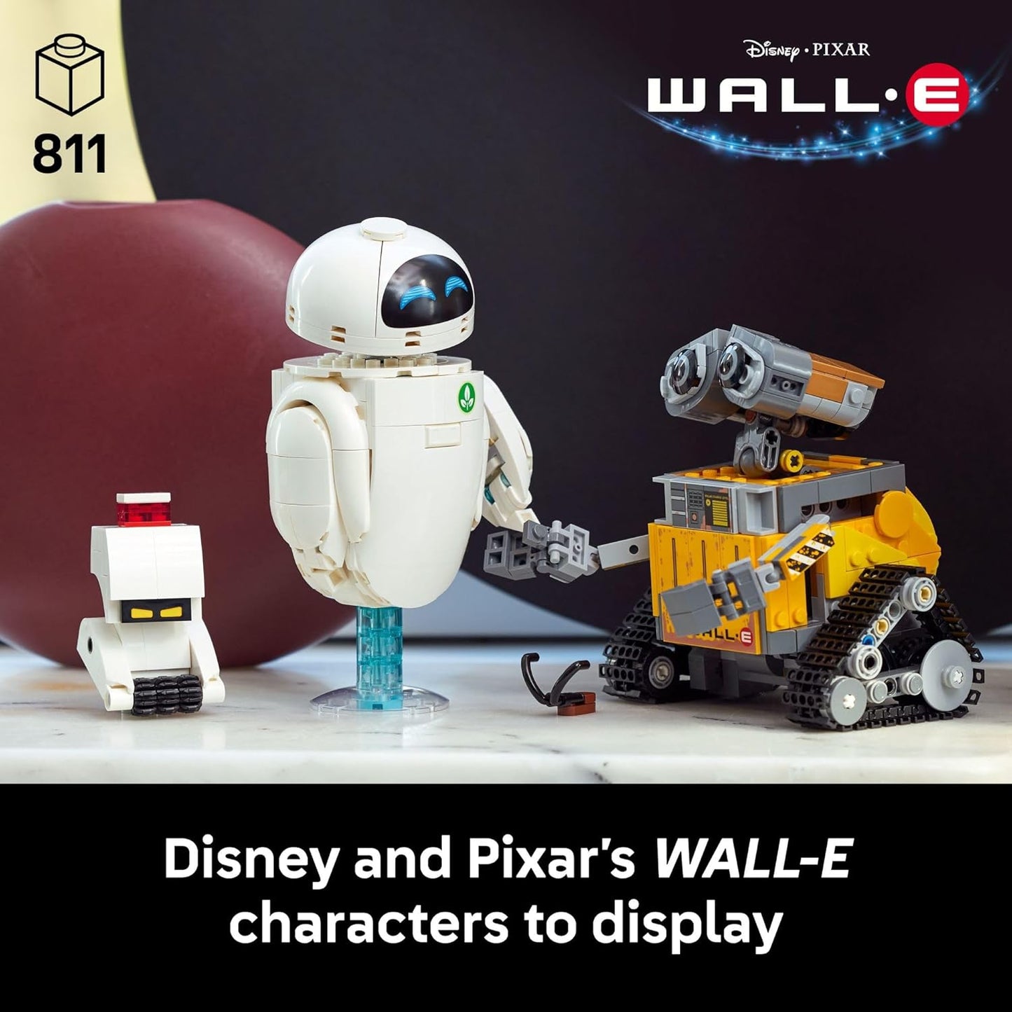 Adult Building Set: Wall-E & EVE Model for Home Office Decor - Perfect Gift for Disney Fans - 43279