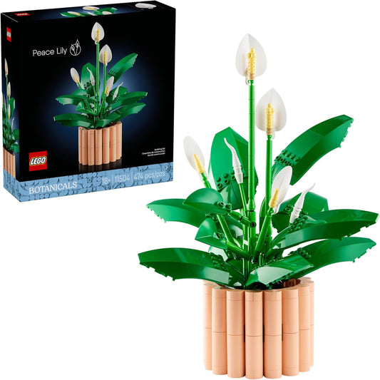 Peace Lily Flower Building Set for Adults - DIY Home Decor Kit for Bedroom, Office & Bookshelf - Perfect Gift for Birthdays - Artificial Flower Crafting Set - 11504
