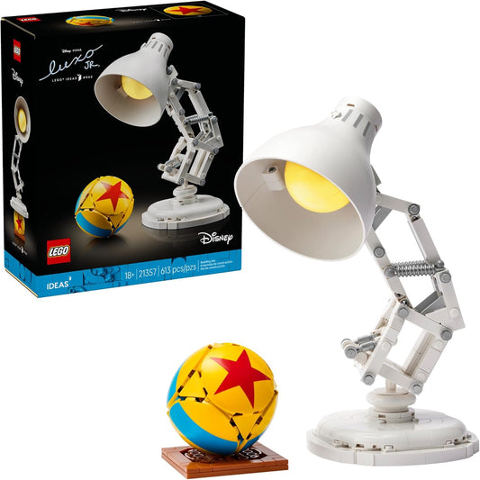 Lego Disney Pixar Luxo Jr. Building Set - DIY Brick Lamp Kit for Adults - Unique Room Decor for Home or Office - Collectible Gift for Movie Enthusiasts - Ages 18+