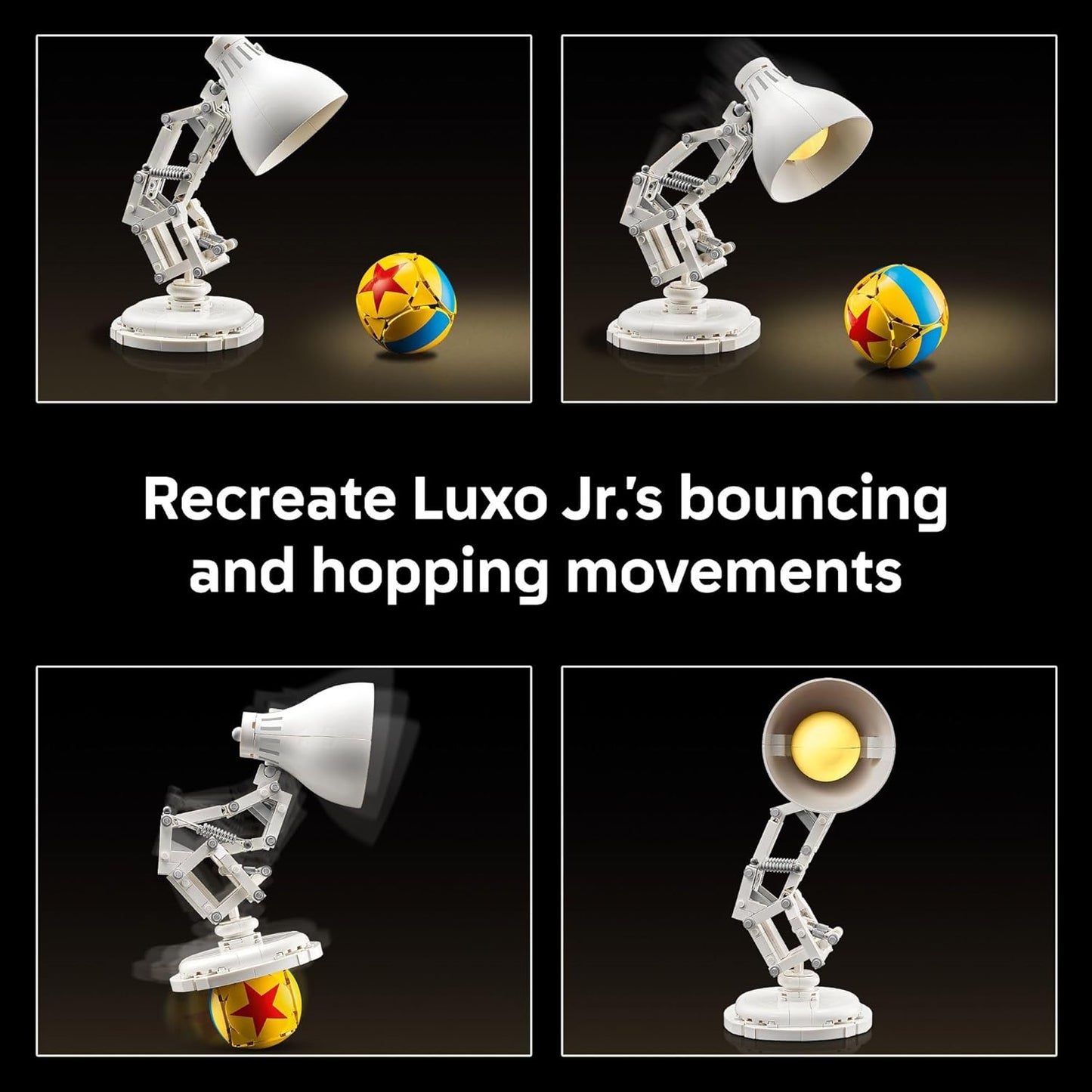 Lego Disney Pixar Luxo Jr. Building Set - DIY Brick Lamp Kit for Adults - Unique Room Decor for Home or Office - Collectible Gift for Movie Enthusiasts - Ages 18+