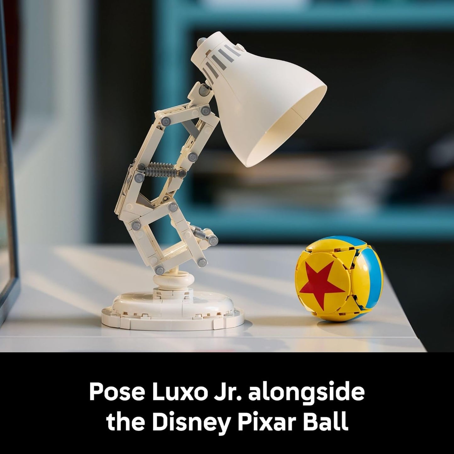 Lego Disney Pixar Luxo Jr. Building Set - DIY Brick Lamp Kit for Adults - Unique Room Decor for Home or Office - Collectible Gift for Movie Enthusiasts - Ages 18+