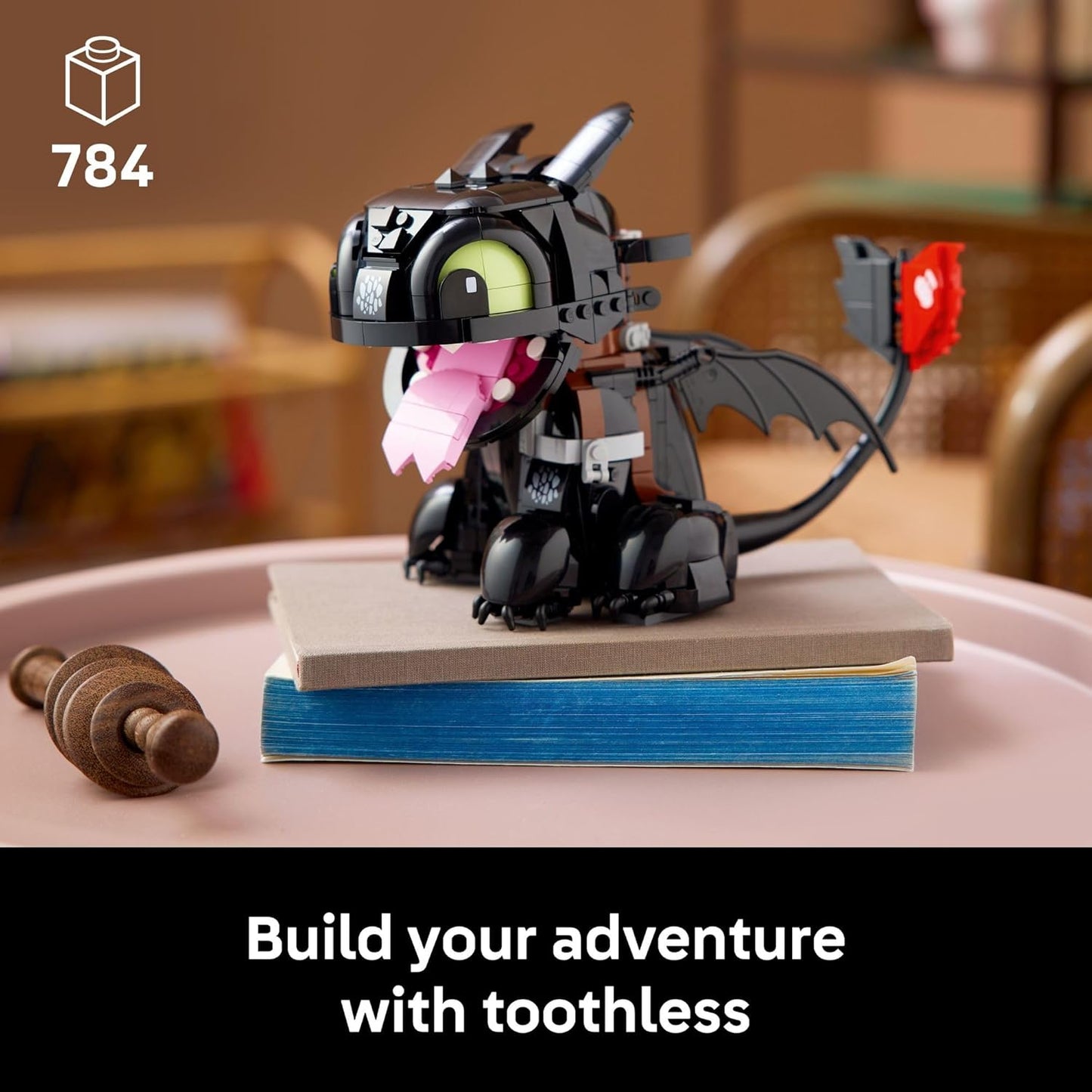 Adult Toothless Dragon Building Kit - 18+ Collectible Model for Home Decor, Office, or Bookshelf - Ideal Gift for Movie Fans - 10375