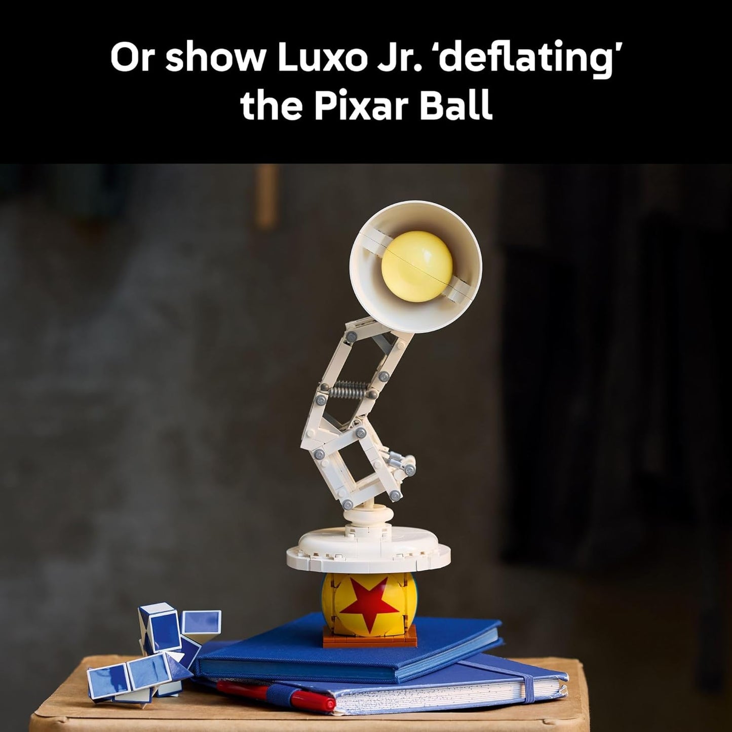 Lego Disney Pixar Luxo Jr. Building Set - DIY Brick Lamp Kit for Adults - Unique Room Decor for Home or Office - Collectible Gift for Movie Enthusiasts - Ages 18+