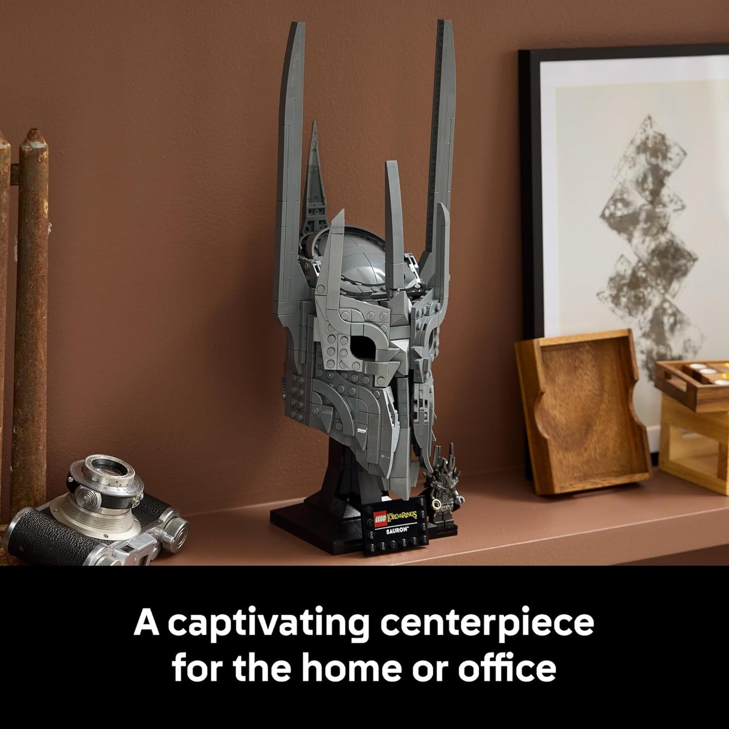 Adult Building Set: Sauron's Helmet from The Lord of the Rings - Home Decor for Bedroom and Office - Includes Sauron Minifigure - Perfect Gift for Fantasy Fans - Model 11373