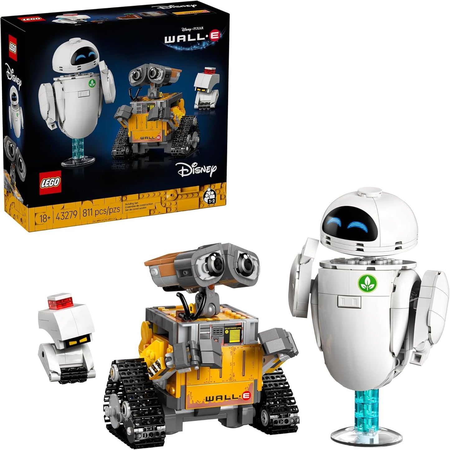 Adult Building Set: Wall-E & EVE Model for Home Office Decor - Perfect Gift for Disney Fans - 43279