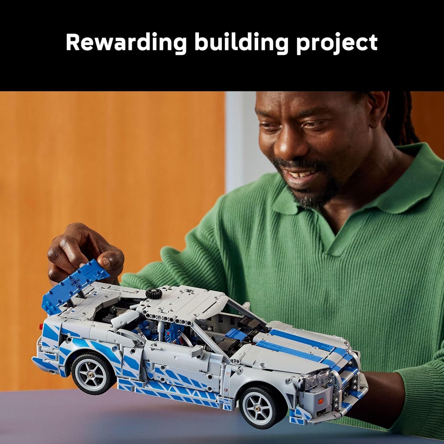 Lego High-Performance DIY Building Kit for Nissan Skyline GT-R (R34) - Collectible Model Car with Drift Function - Perfect Gift for Car Enthusiasts and Movie Fans - 42210
