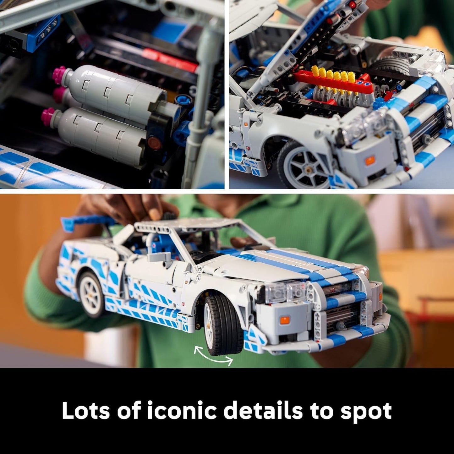 Lego High-Performance DIY Building Kit for Nissan Skyline GT-R (R34) - Collectible Model Car with Drift Function - Perfect Gift for Car Enthusiasts and Movie Fans - 42210