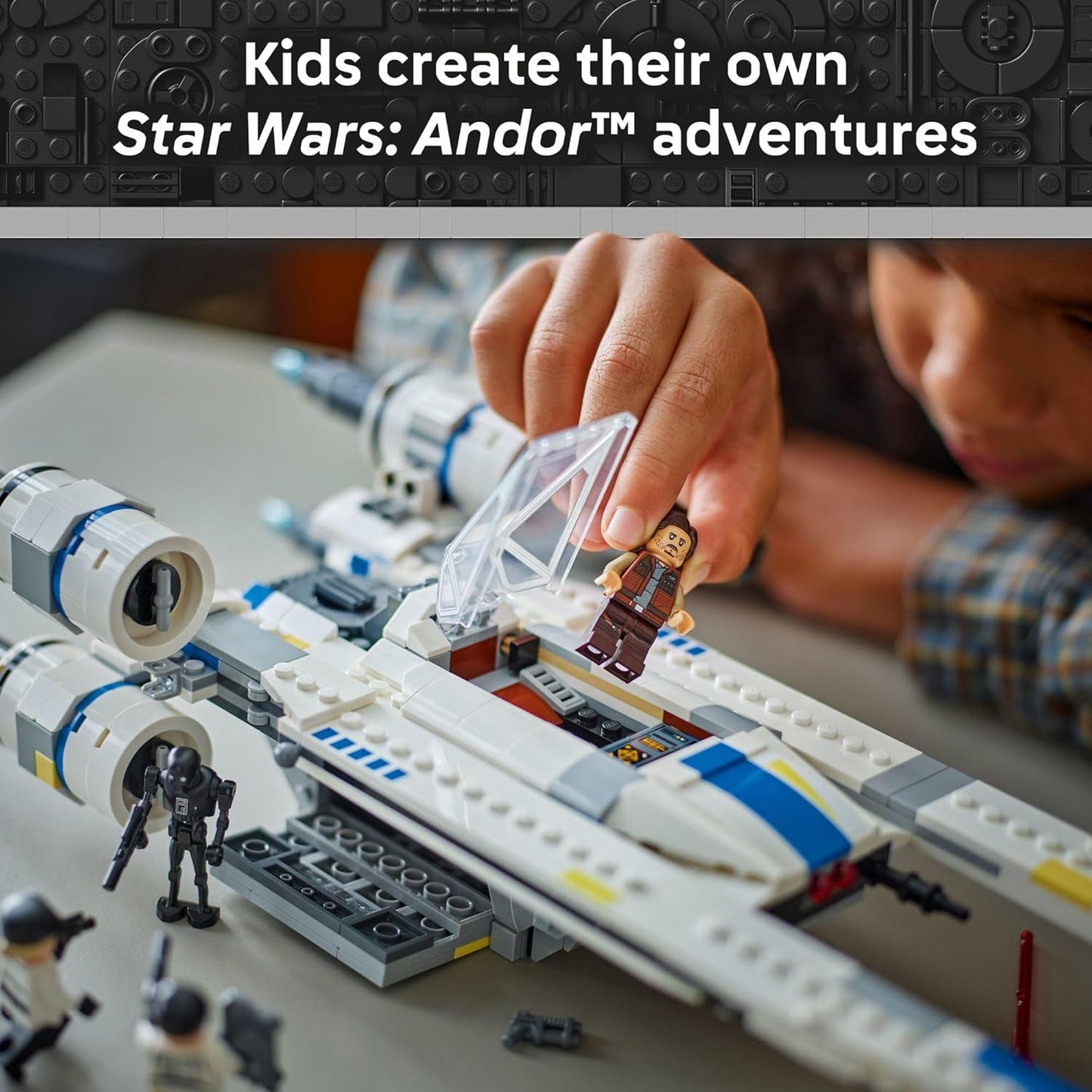 Lego Rebel U-Wing Starfighter Building Set with Cassian Andor, Dedra Meero, and K-2SO - Action Model Toy for Kids Ages 8+ - Perfect Birthday Gift Idea