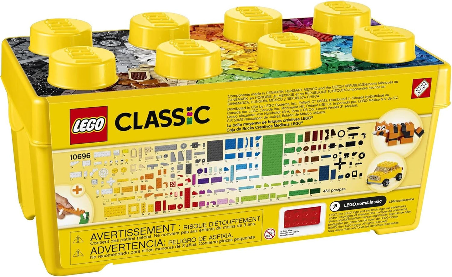 Medium Creative Building Brick Set with Storage - Includes Train, Car, Tiger Figure, and Playset for Kids Ages 4-99