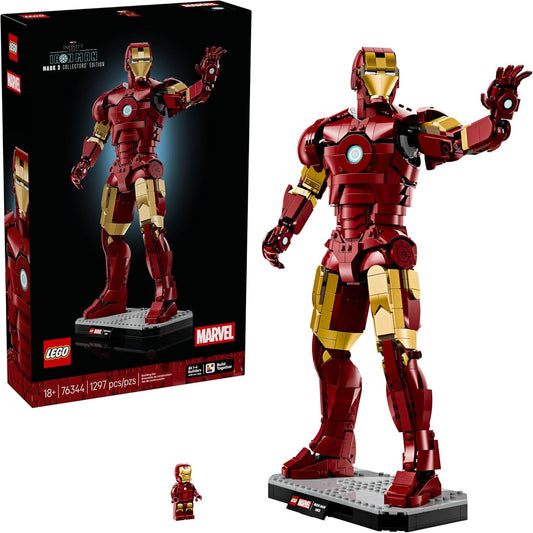 Lego Poseable Iron Man Mark 3 Building Set - Collector's Edition Construction Kit with Minifigure for Adults 18+ - Perfect Gift for Birthdays - Model 76344
