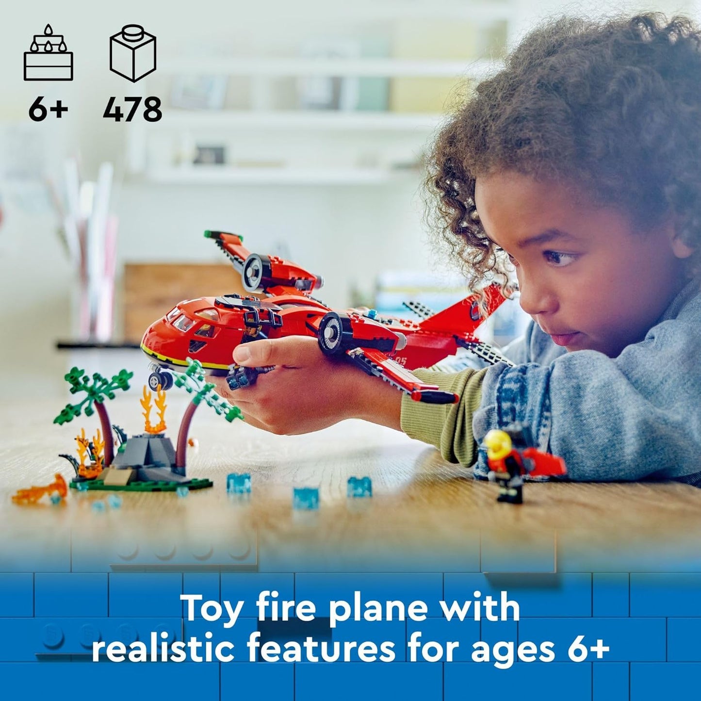 Lego Fire Rescue Airplane Toy for Children - Great Birthday Gift for Ages 6+ - Comes with 3 Minifigures - Ideal for Creative and Imaginative Play