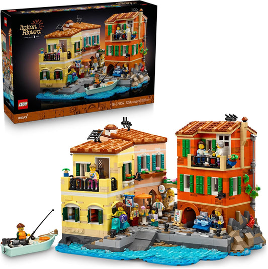 Lego Adult Building Set - Italian Riviera Inspired DIY Decor for Home & Office - Create 3 Colorful Structures & 10 Minifigures with Accessories - Perfect Gift for Birthdays - 21359