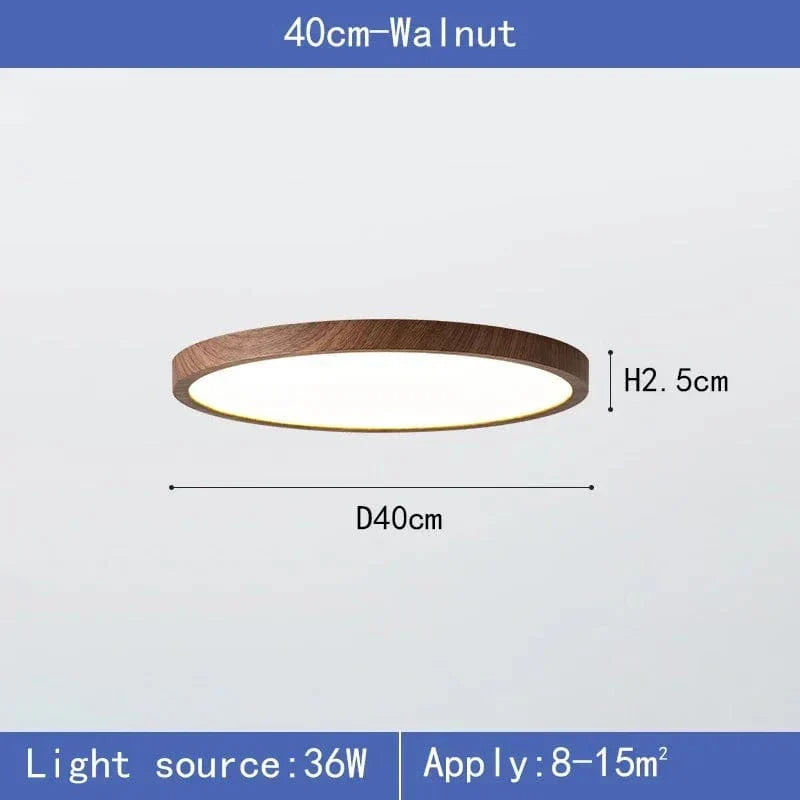 LumiWood Ultrathin LED Ceiling Light – Modern Circular Wooden Flush Mount