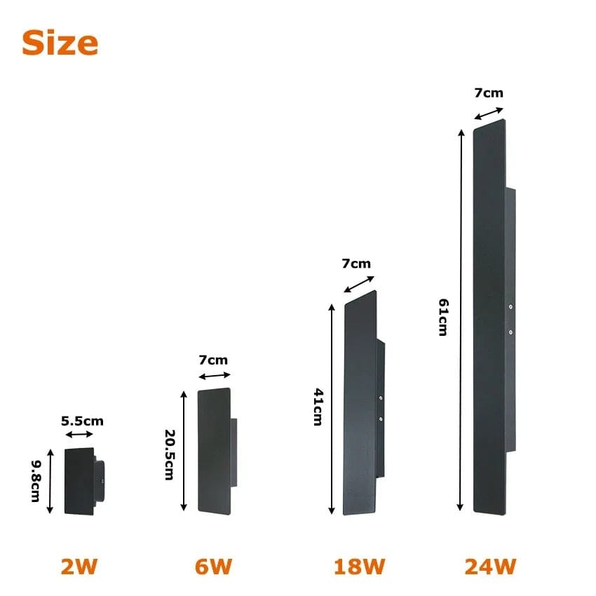 Modern Outdoor LED Wall Light - Wall-Mounted - Up/Down Lighting - IP65 Waterproof - Aluminium - Black/White Finish