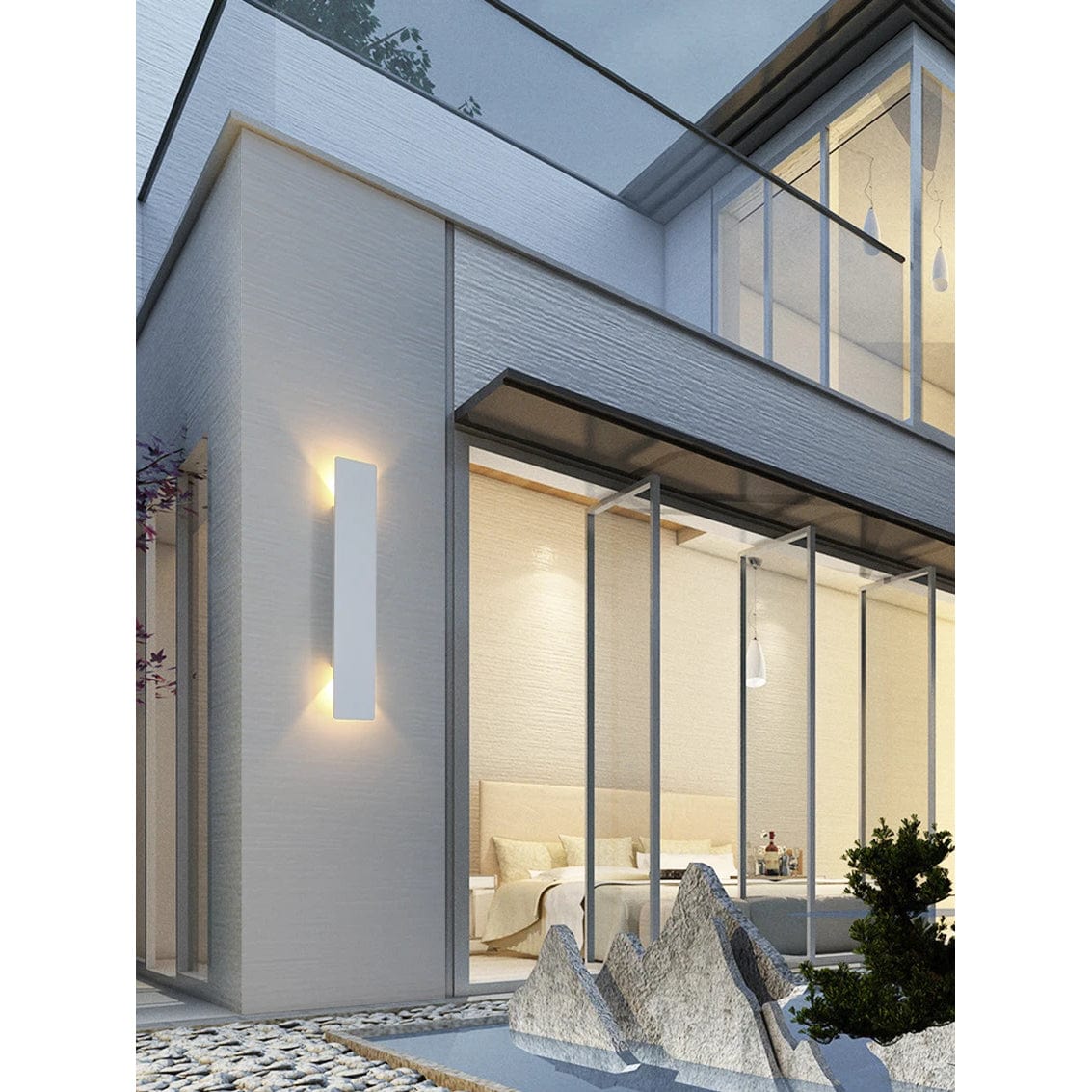 Modern Outdoor LED Wall Light - Wall-Mounted - Up/Down Lighting - IP65 Waterproof - Aluminium - Black/White Finish