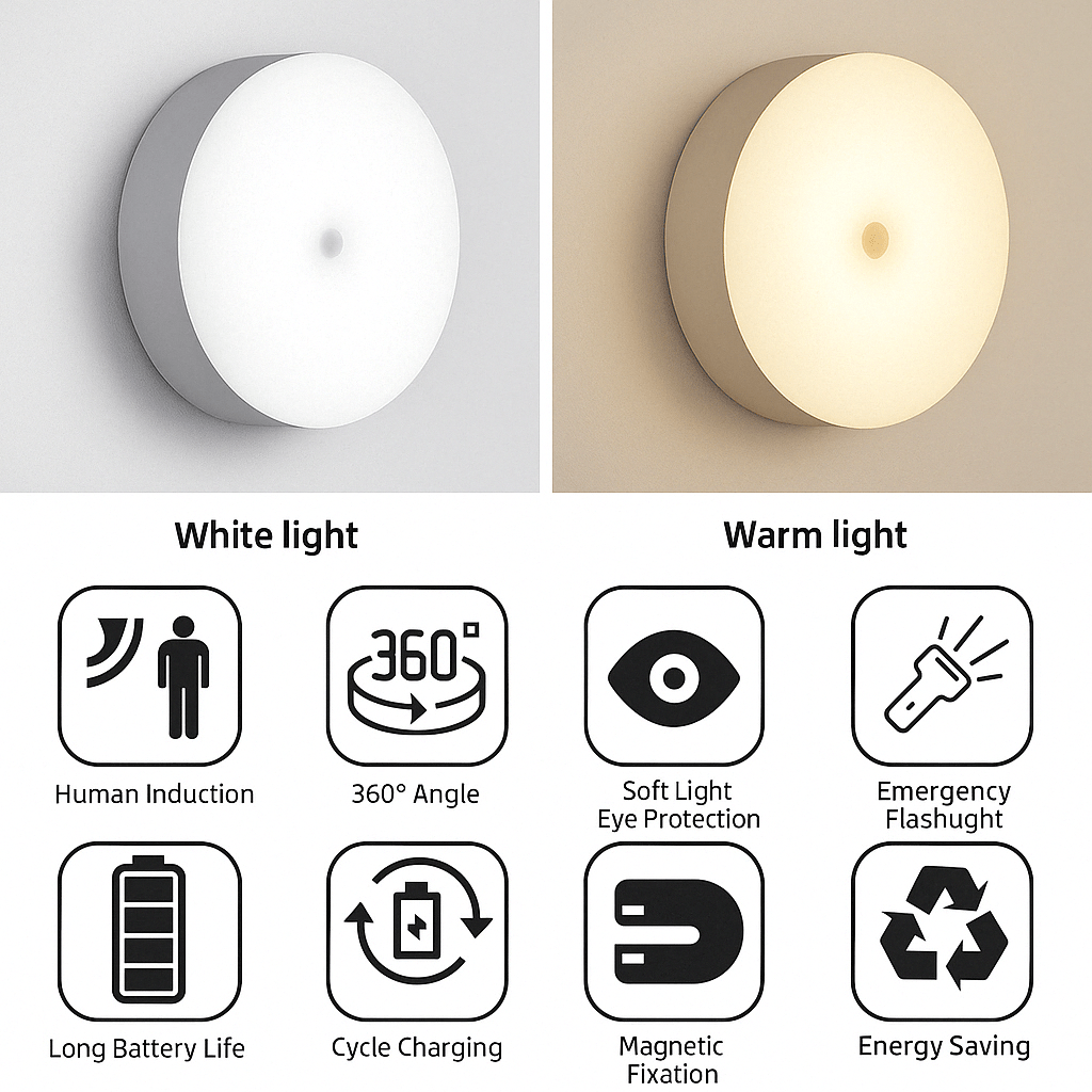 MotionSense Rechargeable LED Motion Sensor Light – Wireless & Energy-Efficient