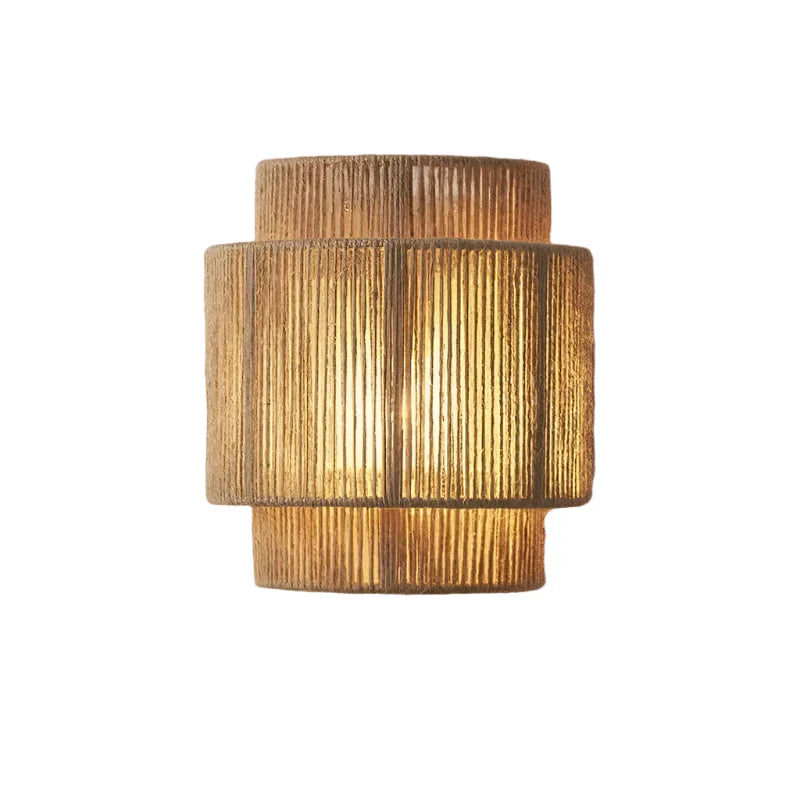 Retro Woven Wall Lamp – Boho LED Decorative Lighting