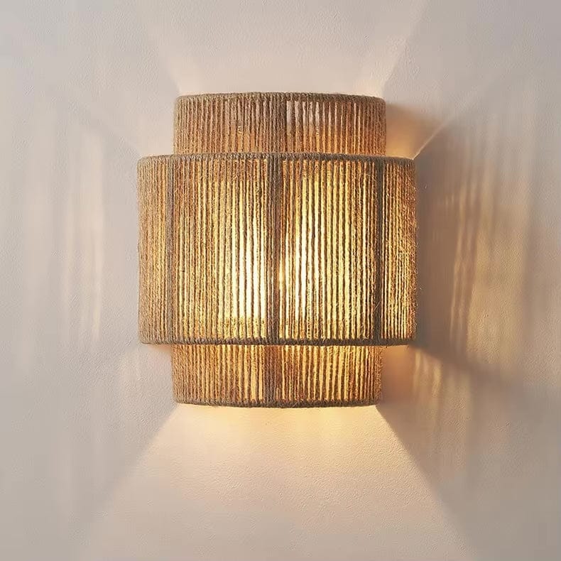 Retro Woven Wall Lamp – Boho LED Decorative Lighting